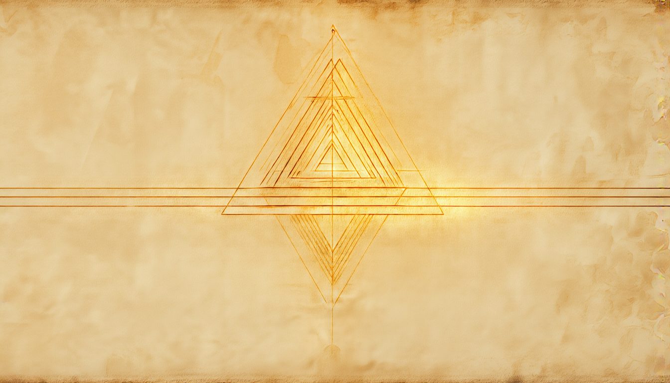 Two mirrored geometric forms, one reflected in the other
