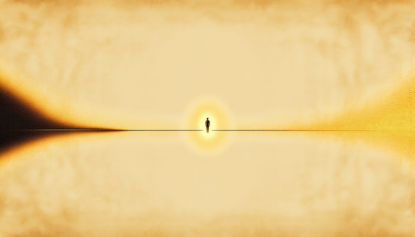 A scale in perfect balance, light on both ends